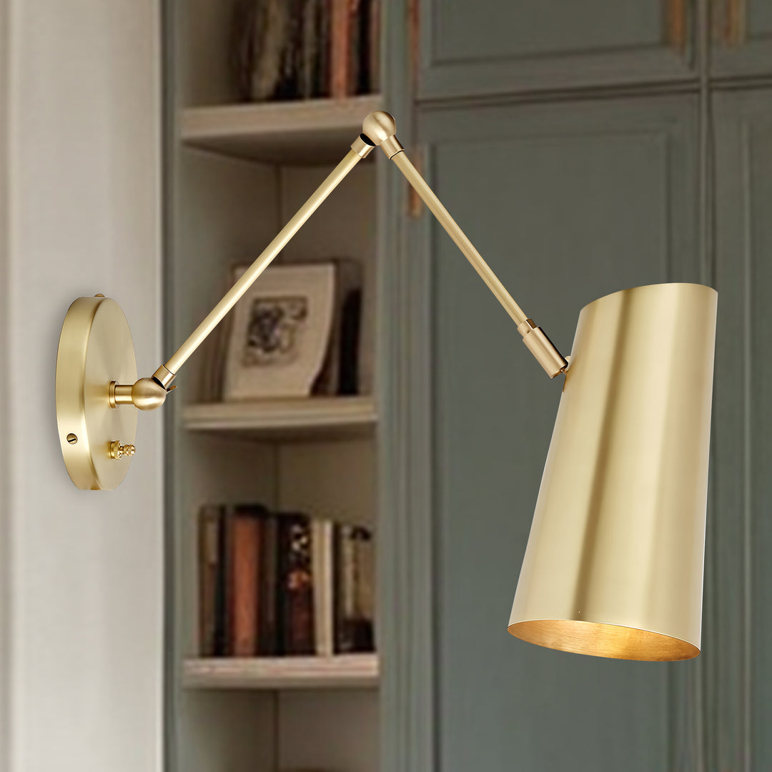 Elegant Articulating Mid-Century Modern Metal Sconce - Stylish and Functional Wall Lights for Living Room