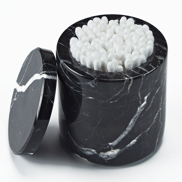 Handcrafted Black Marquina Marble Bath Accessories - Unique and Chic Bathroom Supplies for Elegant Decor