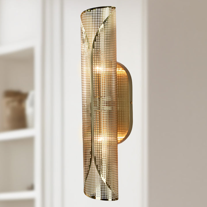 Curl Perforated Sconce 2-Light - Modern Light Fixture for kitchen, Bedroom Wall Sconces