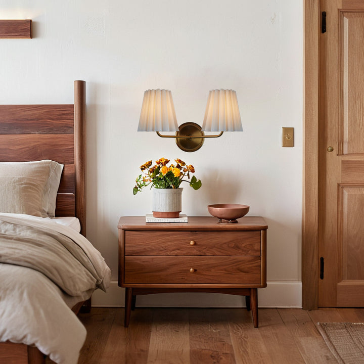 Modern Brass Double Sconce for Transitional Decor - Hardwired Lighting for Bedrooms, Living Rooms, and Hallways