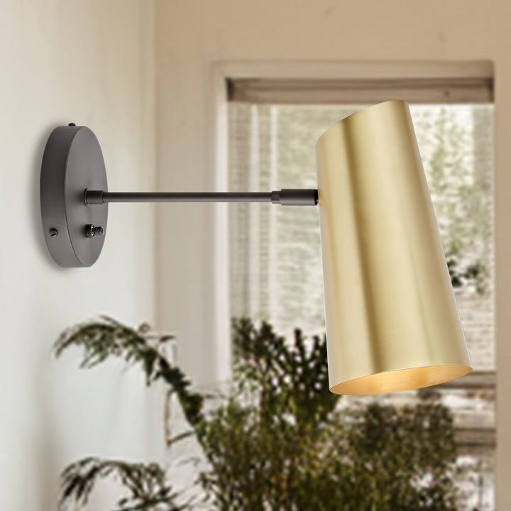 Metal Medium Streamline Glow Sconce - Articulating Brass Wall Lights for Living Room