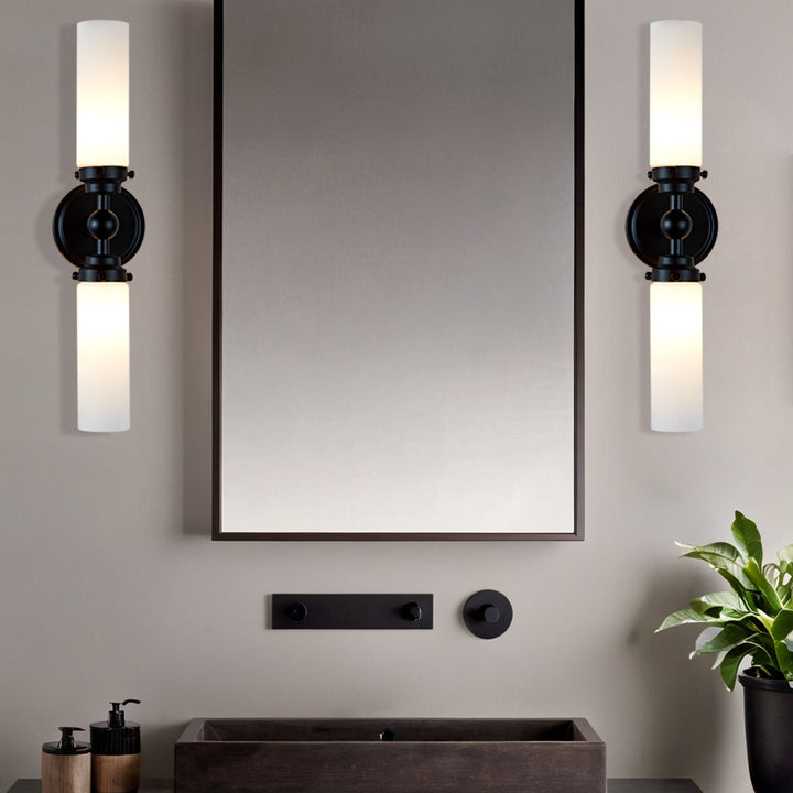Spherical Steel Sconce - Modern Silhouette with Steel Construction and Spherical Detail - Stylish Bathroom Wall Lights and Contemporary Bathroom Sconces Modern