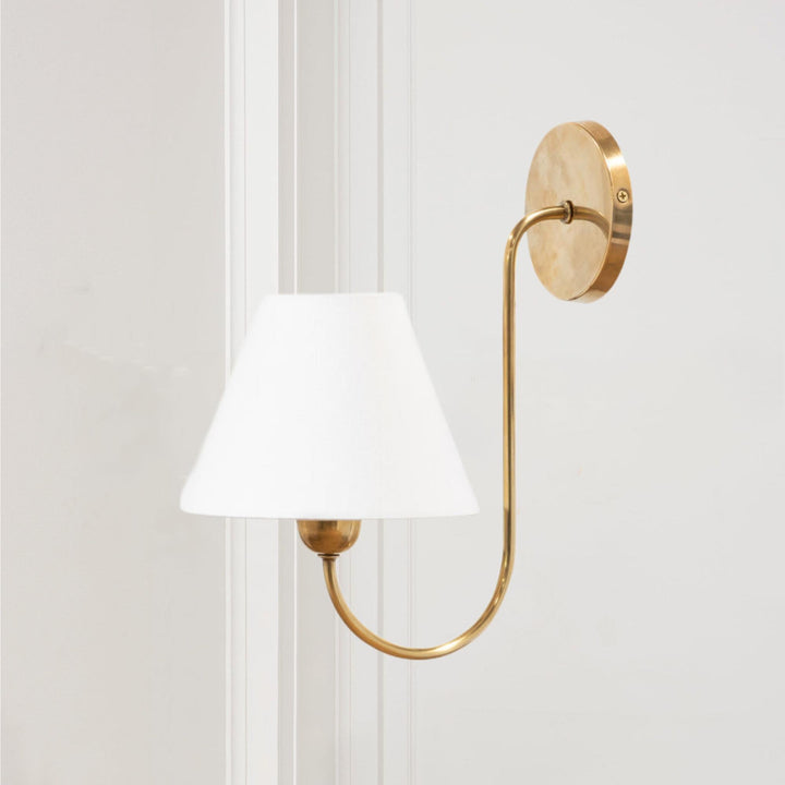 Gleaming Elegance Stainless Oil Rubbed Sconce - Durable Stainless Steel and Antique Brass with White Linen Shade - Ideal Wall Lights for Your Living Room