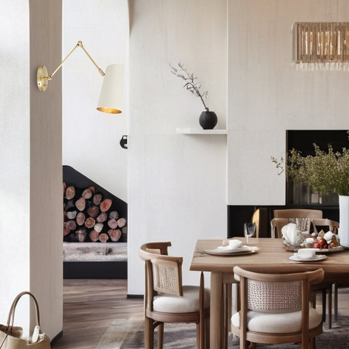 Elegant Articulating Mid-Century Modern Metal Sconce - Stylish and Functional Wall Lights for Living Room