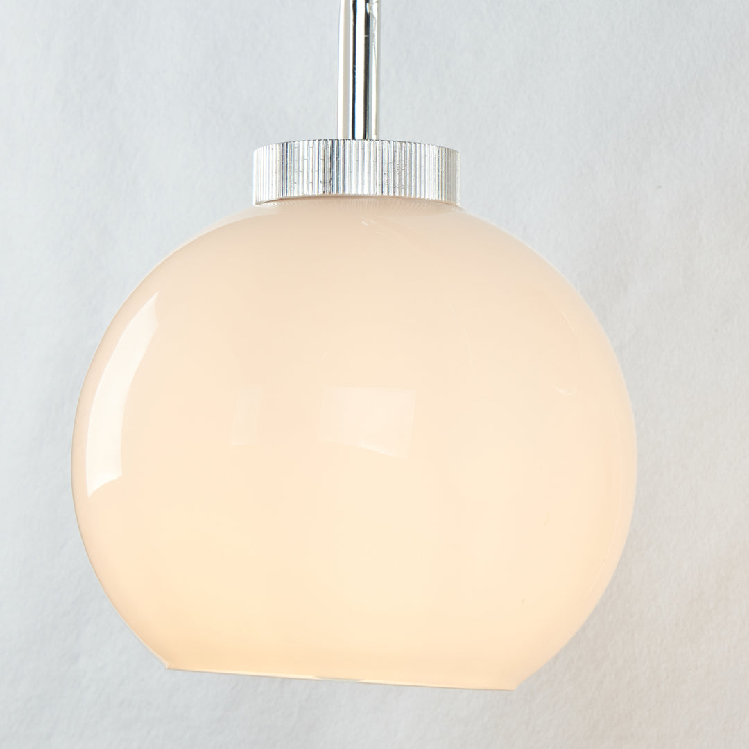 Globe Shade Matte Finish with Brass Accents Double Light Sconce - Elegant Blown Glass and Steel Frame, Bathroom Sconce