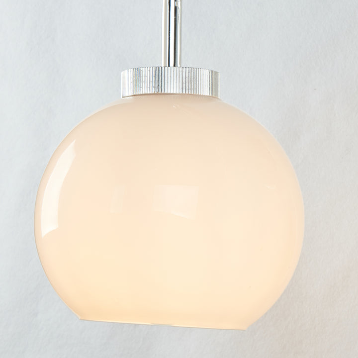 Globe Shade Matte Finish with Brass Accents Double Light Sconce - Elegant Blown Glass and Steel Frame, Bathroom Sconce