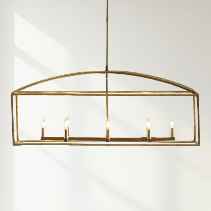 ForgeCurve Dining Chandelier - Modern Hand-Forged Chandelier with Organic Curves Suitable for Dining Room And Living Room