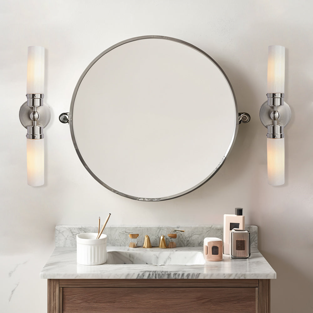 Spherical Steel Sconce - Modern Silhouette with Steel Construction and Spherical Detail - Stylish Bathroom Wall Lights and Contemporary Bathroom Sconces Modern