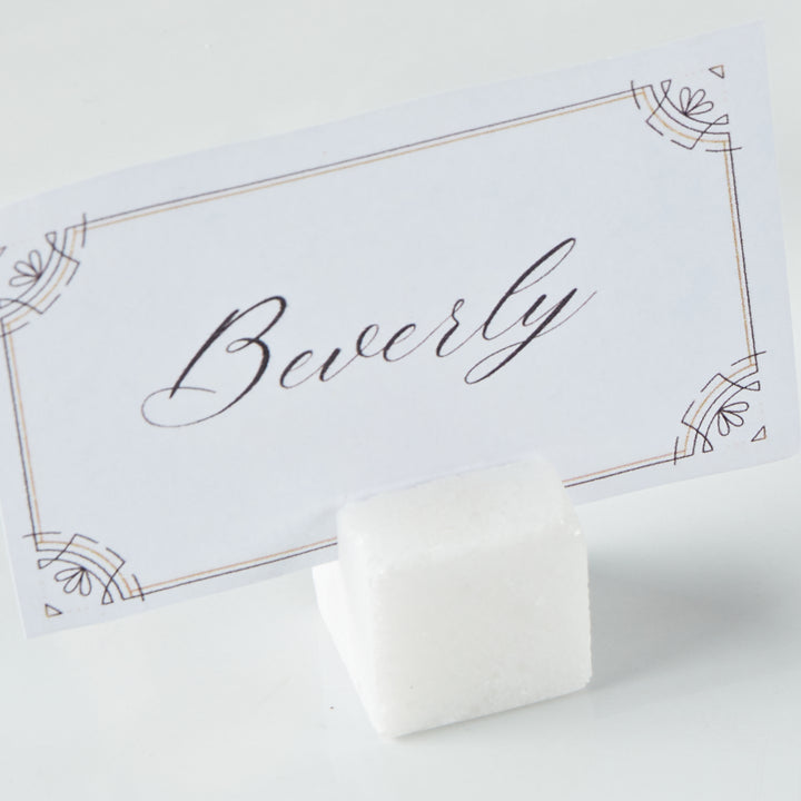 Handcrafted Set of 4 Elegant Polished White Marble Place Card Holders,Place Card Holders,wooden place card holders