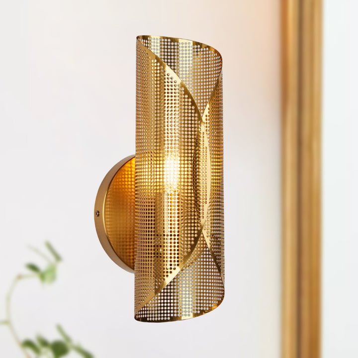 Curl Perforated Sconce 1-Light - Perfect for Kitchen and Bedroom Wall Sconces