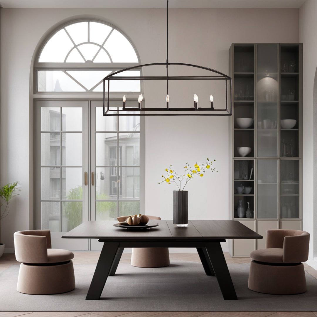 ForgeCurve Dining Chandelier - Modern Hand-Forged Chandelier with Organic Curves Suitable for Dining Room And Living Room