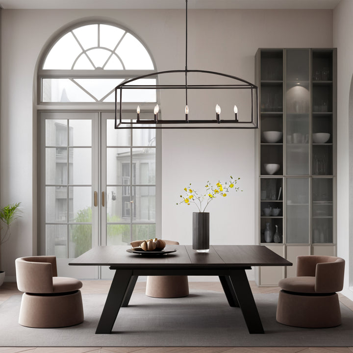 ForgeCurve Dining Chandelier - Modern Hand-Forged Chandelier with Organic Curves Suitable for Dining Room And Living Room