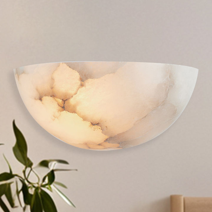 Alabaster Natural Stone Wall Light Sconce - Elegant Natural Stone Lighting for Home Decor - Perfect for Living Room, Kitchen, and Bedroom Wall Lights