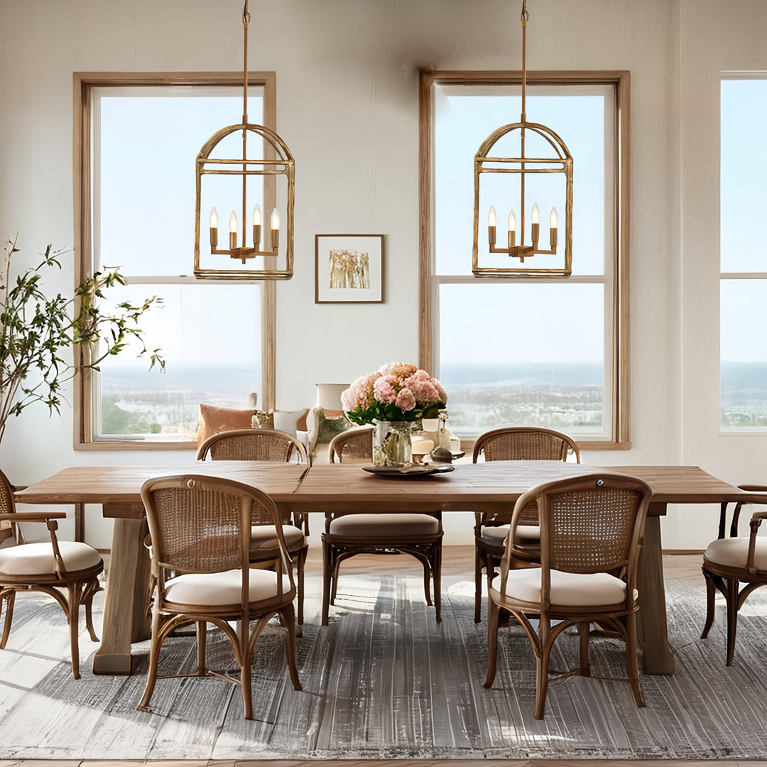 Modern Industrial Forged-Iron Pendant Light - Adjustable Height Hanging Light Fixtures, Suitable for Dining Room And Living Room