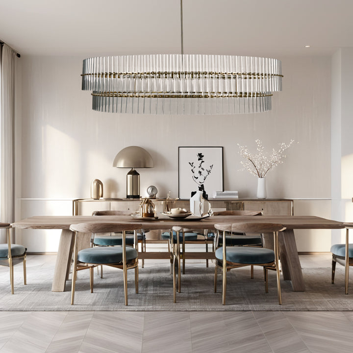 Mallory Crystal elegant retro brass round chandelier pure crystal created for living room, kitchen