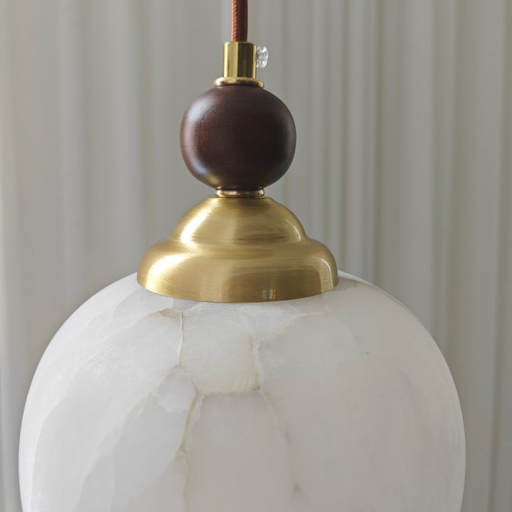 Alabaster Spherical Pendant Light - Elegant Alabaster Fixture for Modern Bedroom Decor and Stylish Hanging Lights for Bedroom