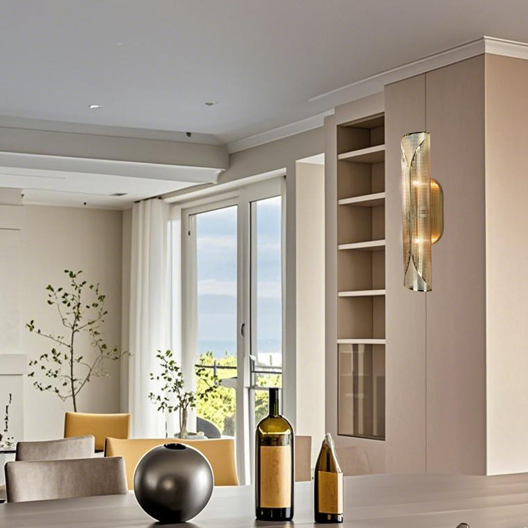 Curl Perforated Sconce 2-Light - Modern Light Fixture for kitchen, Bedroom Wall Sconces