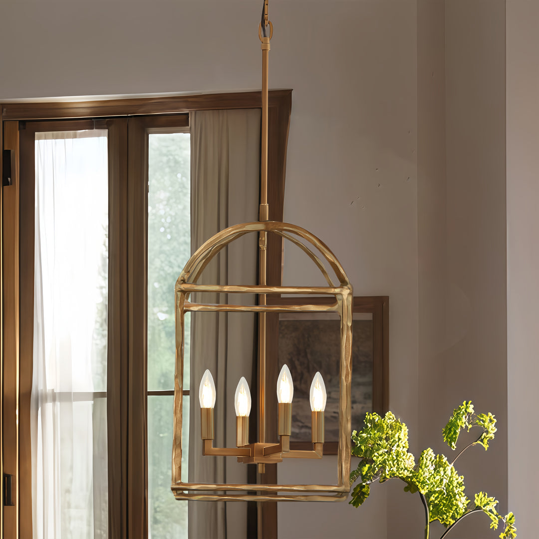 Modern Industrial Forged-Iron Pendant Light - Adjustable Height Hanging Light Fixtures, Suitable for Dining Room And Living Room