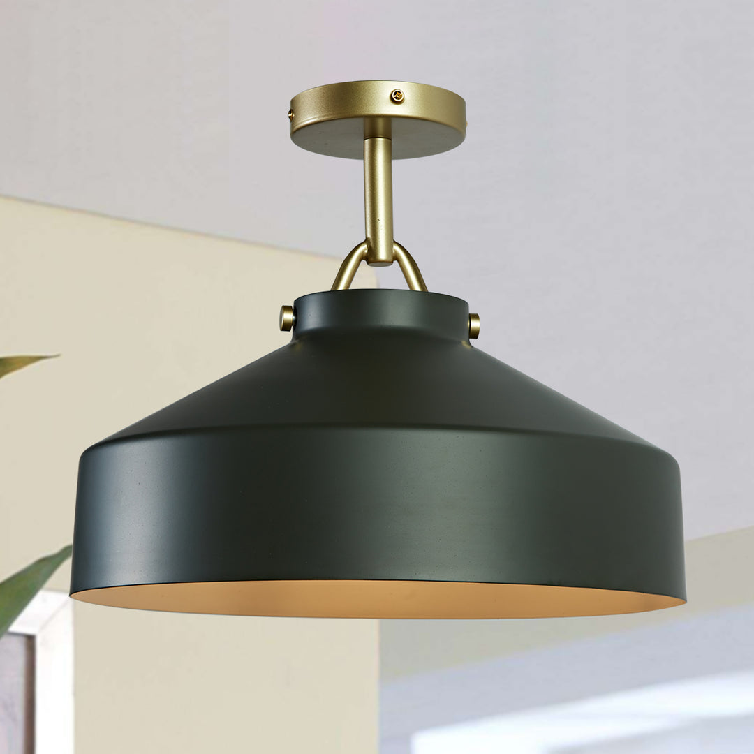 Flexillum Living Room Flush Mount 16" - Sleek Design with Angular Details, Versatile Placement, and Dimmer Switch Compatible - Perfect for Living Room, Ceiling Lamps for Living Room, and Lounge Lights Ceiling