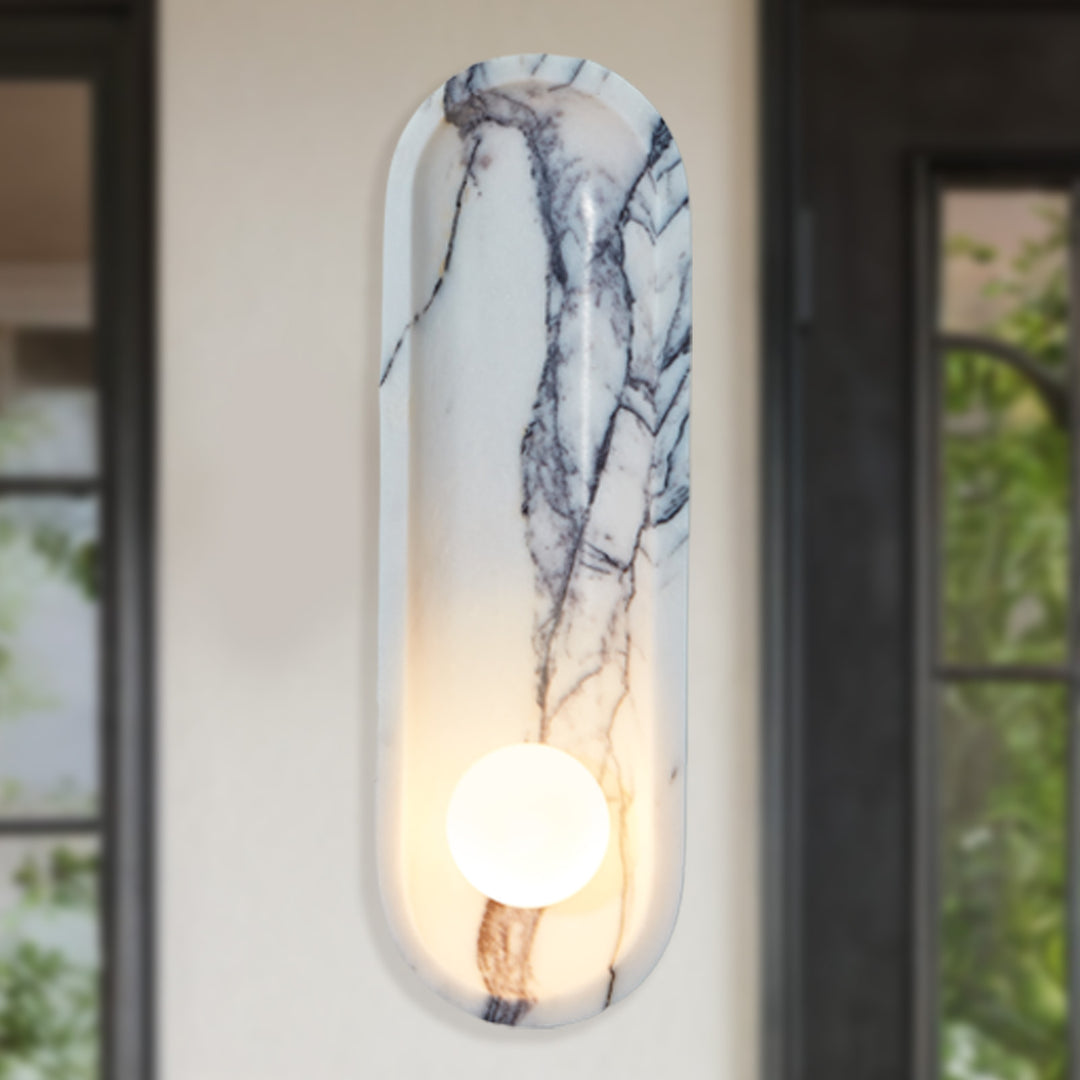 Roxane White Marble Wall Sconce - Elegant Roxane sconce Design with Stunning Finishes - Perfect for Bathroom Sconce and Kitchen Sconce