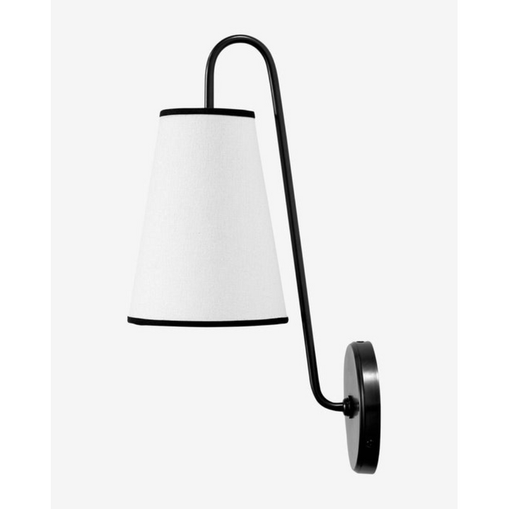 Elegant Design Minimalist Sconce with Linen Shade - Damp Rated in Brass or Plated Steel, Ideal for Bedroom and Modern Living Room Fixtures