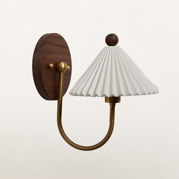 Prairie Style Ceramic Finish Sconce - Featuring Prairie Style Design with Ceramic, Metal, and Wood in Bronze Finish - Ideal as Bedside Lighting