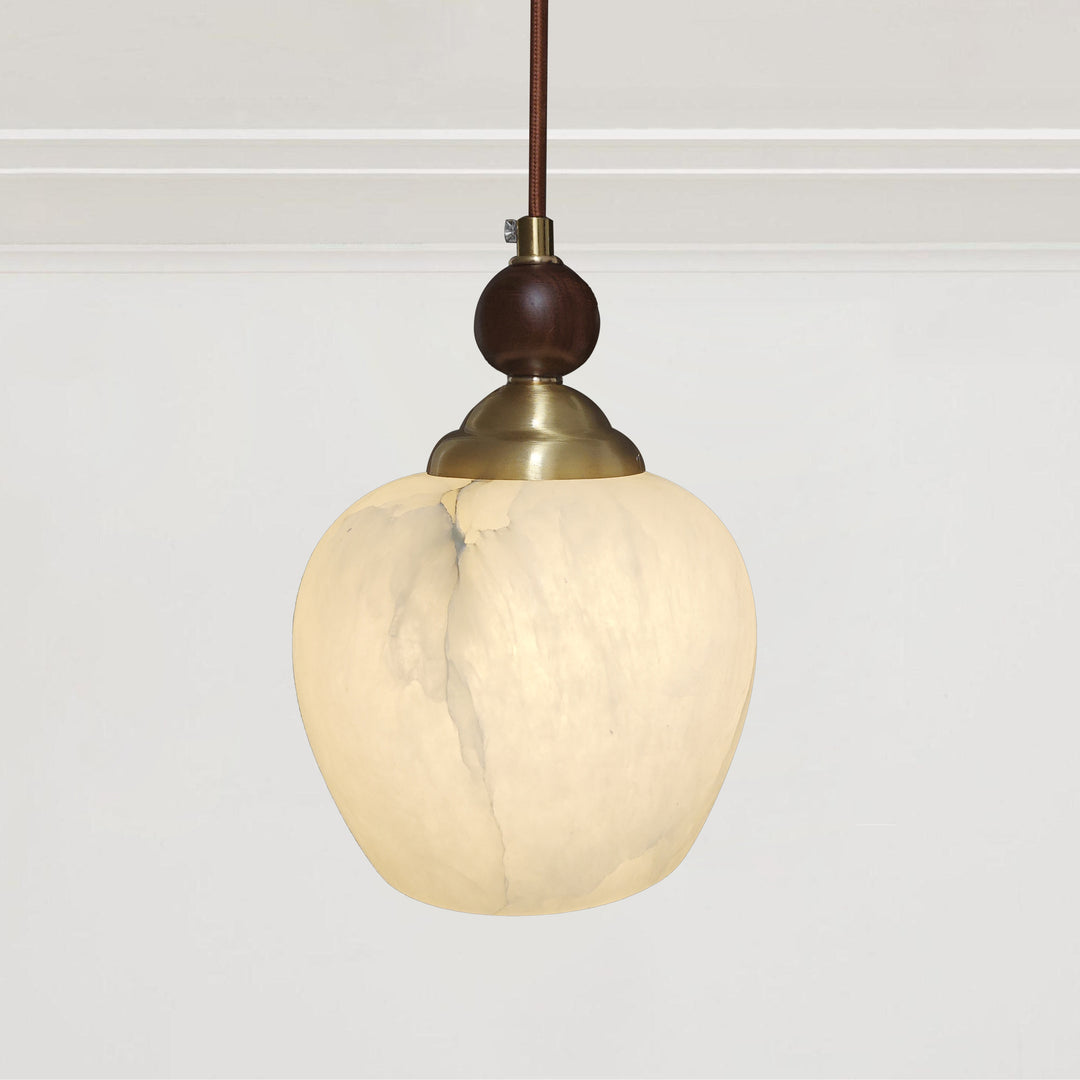 Alabaster Spherical Pendant Light - Elegant Alabaster Fixture for Modern Bedroom Decor and Stylish Hanging Lights for Bedroom