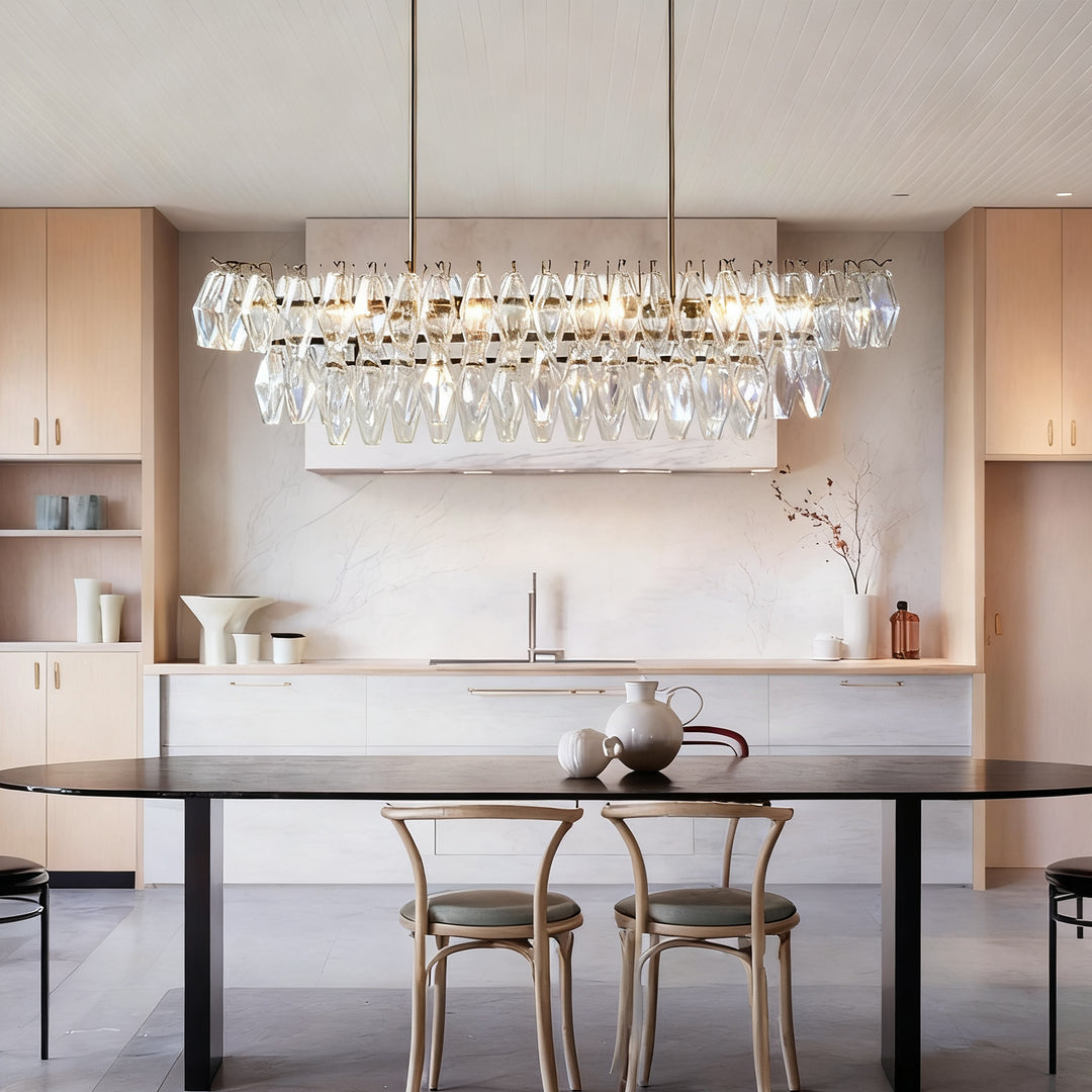 Timeless Elegance Fluted Crystal Chandelier with Luxe Metallic Finish,Fluted crystal effect ,dining room light fitting