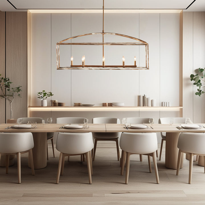 ForgeCurve Dining Chandelier - Modern Hand-Forged Chandelier with Organic Curves Suitable for Dining Room And Living Room