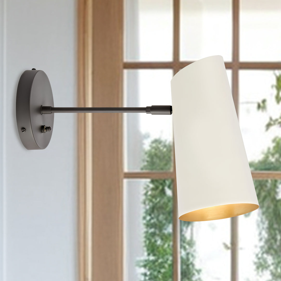 Metal Medium Streamline Glow Sconce - Articulating Brass Wall Lights for Living Room