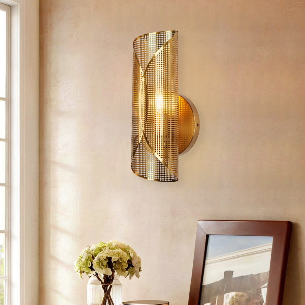 Curl Perforated Sconce 1-Light - Perfect for Kitchen and Bedroom Wall Sconces