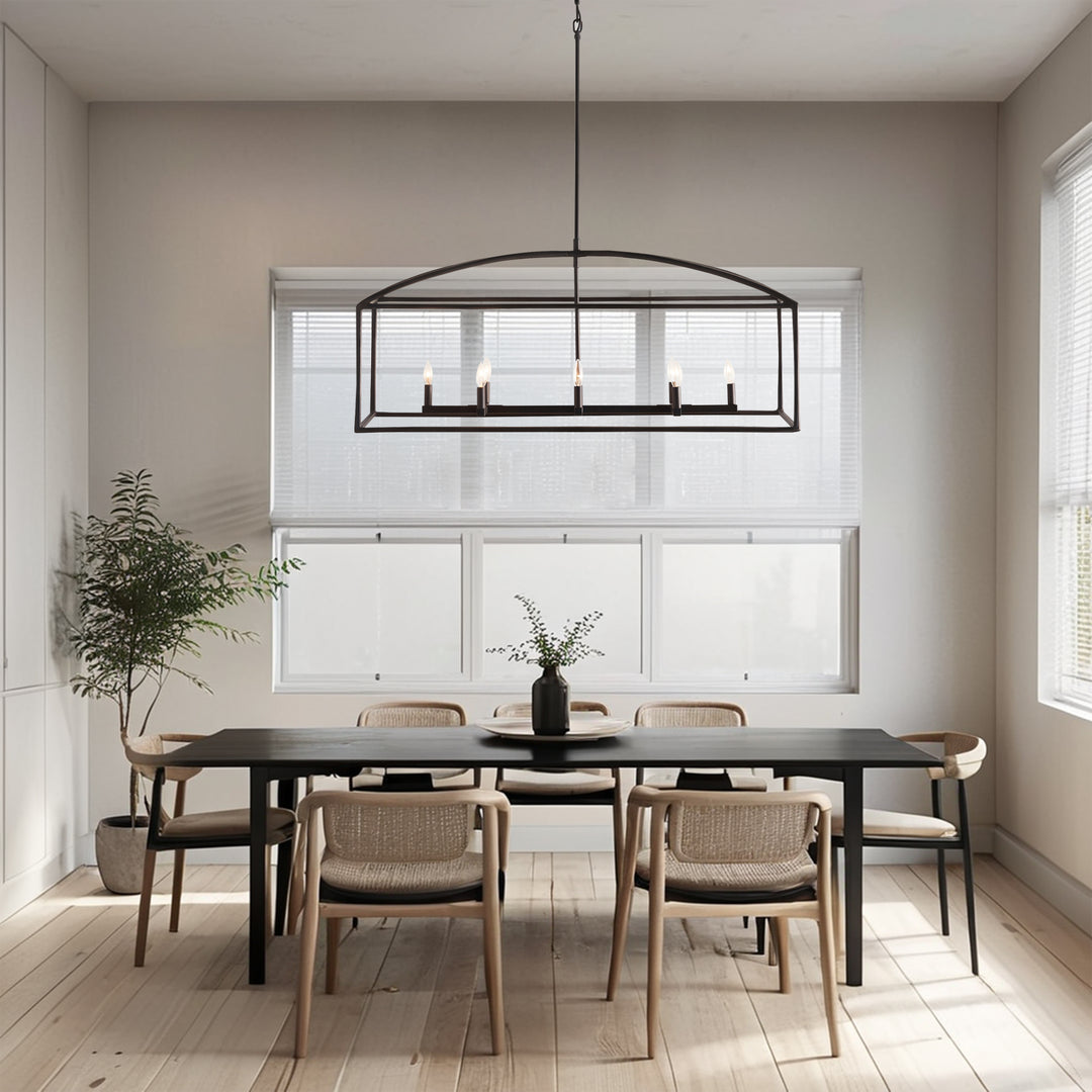 ForgeCurve Dining Chandelier - Modern Hand-Forged Chandelier with Organic Curves Suitable for Dining Room And Living Room