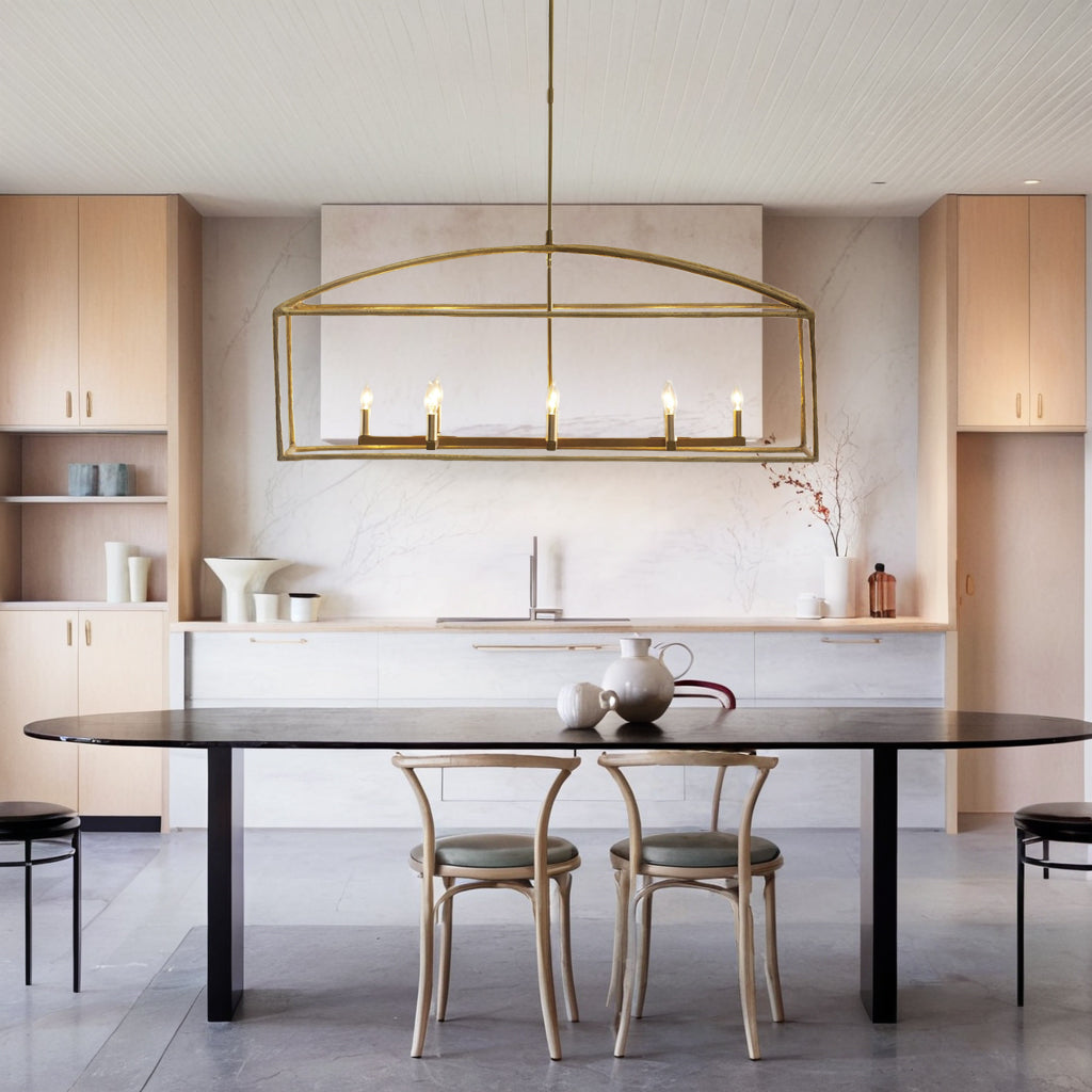 ForgeCurve Dining Chandelier - Modern Hand-Forged Chandelier with Organic Curves Suitable for Dining Room And Living Room
