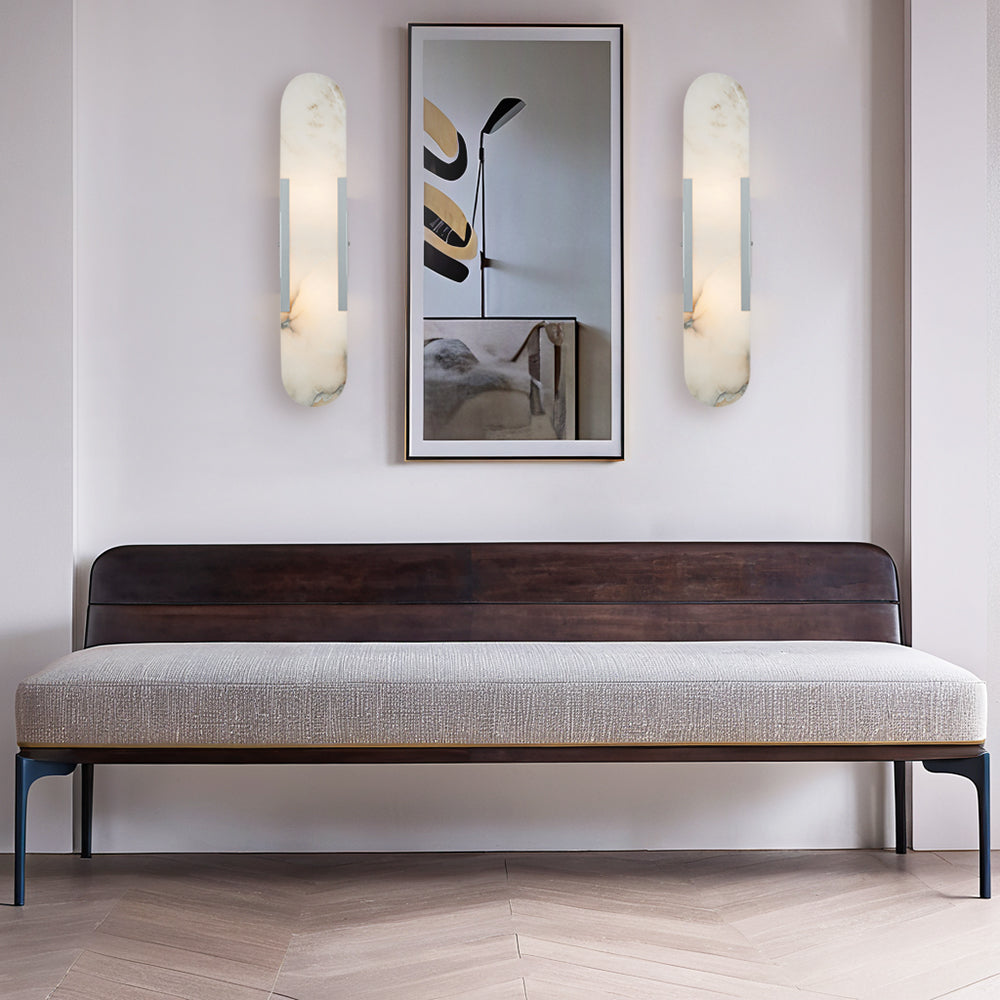 Alabaster Elegance Backplate Sconce - Elegant Alabaster Design with Stunning Finishes - Perfect for Bathroom Sconce