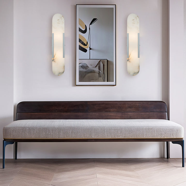 Alabaster Elegance Backplate Sconce - Elegant Alabaster Design with Stunning Finishes - Perfect for Bathroom Sconce