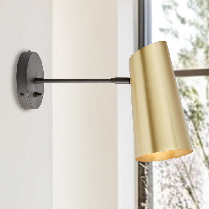 Metal Medium Streamline Glow Sconce - Articulating Brass Wall Lights for Living Room