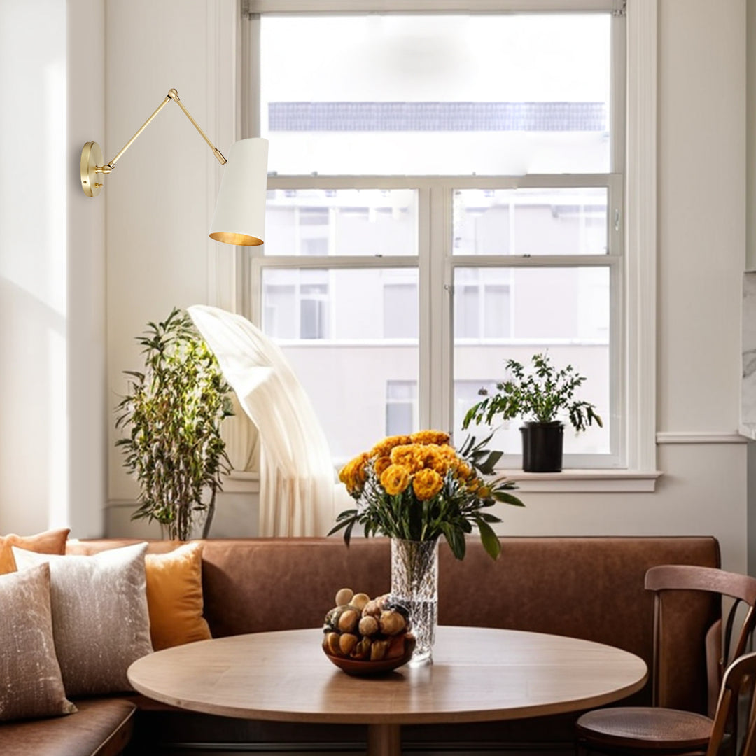 Elegant Articulating Mid-Century Modern Metal Sconce - Stylish and Functional Wall Lights for Living Room