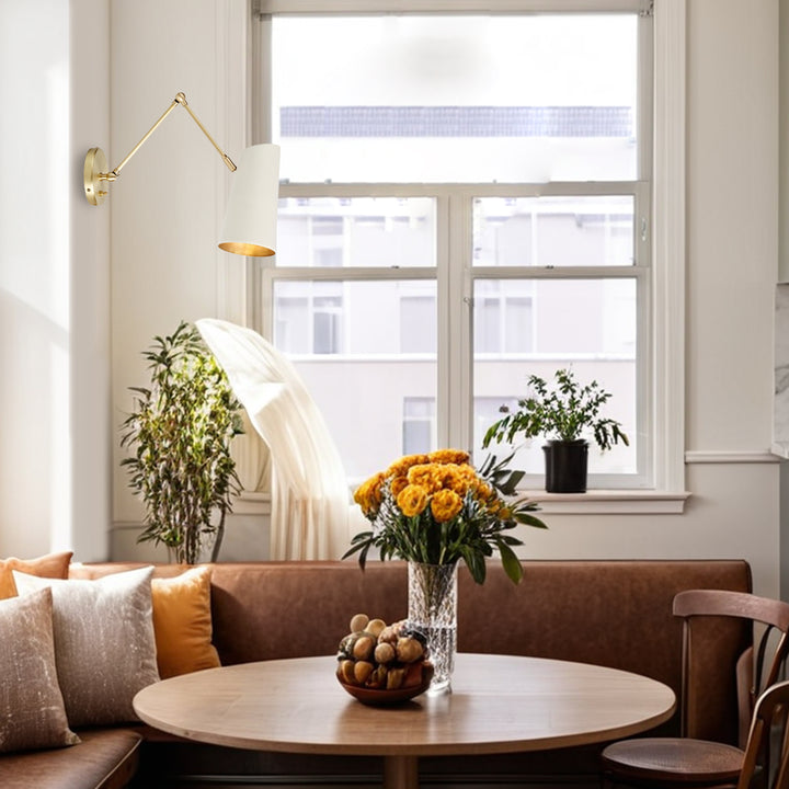 Elegant Articulating Mid-Century Modern Metal Sconce - Stylish and Functional Wall Lights for Living Room