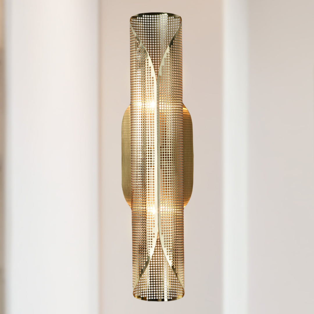 Curl Perforated Sconce 2-Light - Modern Light Fixture for kitchen, Bedroom Wall Sconces
