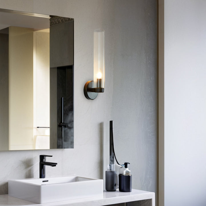 Radiant Fluted Glow Sconce - Elegant Bathroom Wall Lights with Fluted Glass Shade, Suitable for Your Makeup Lighting Mirror in the Bathroom