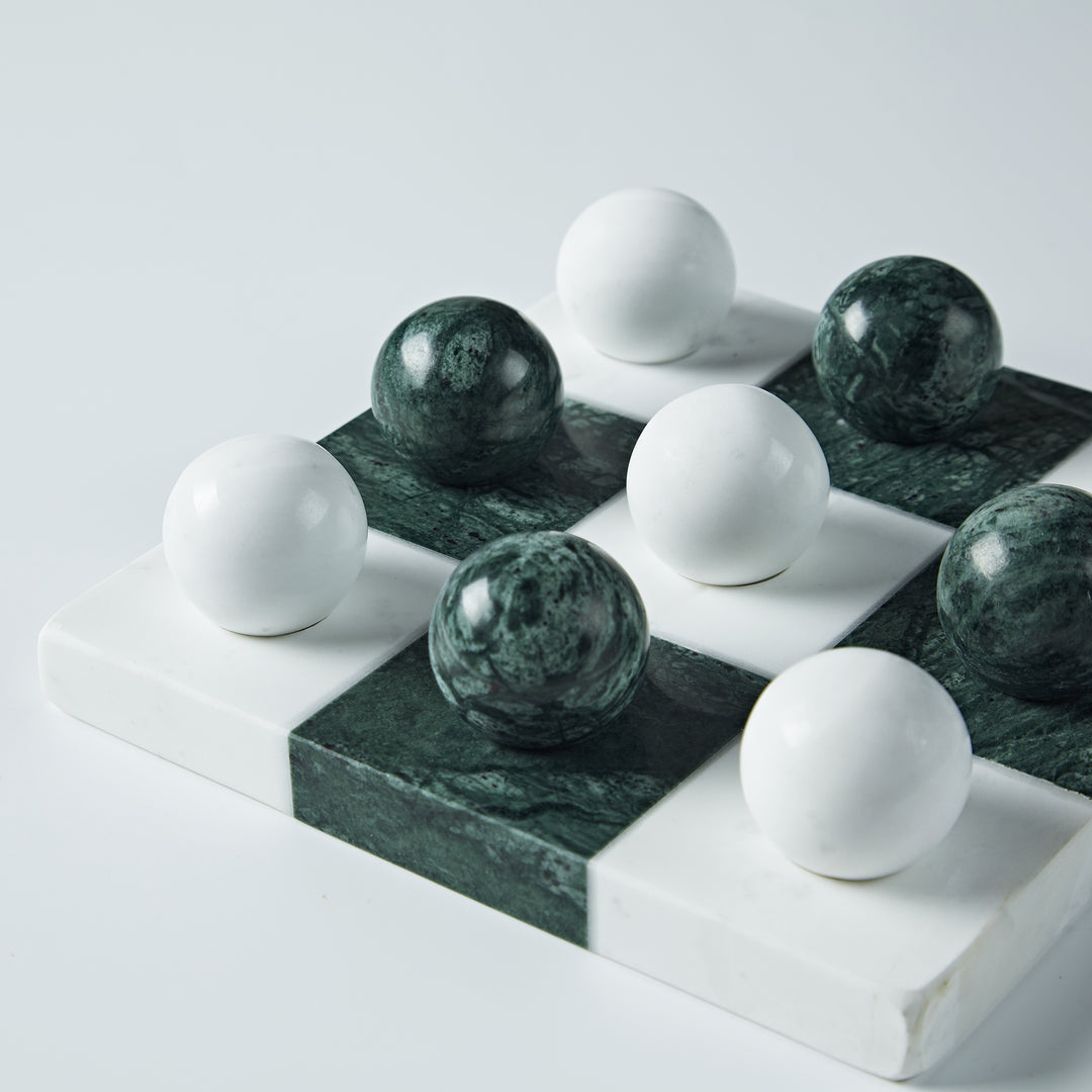 Green Marble Tic Tac Toe Board