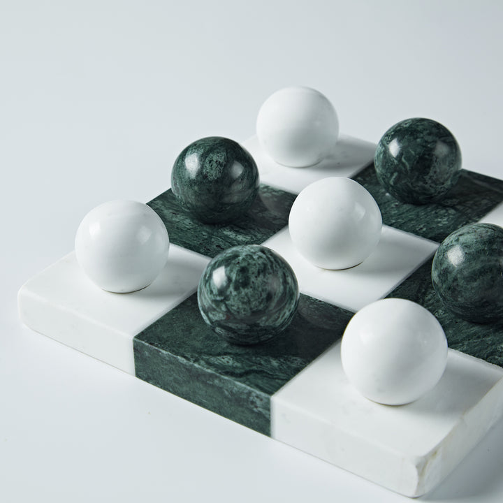 Green Marble Tic Tac Toe Board