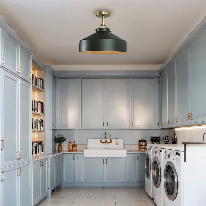 Flexillum Living Room Flush Mount 16" - Sleek Design with Angular Details, Versatile Placement, and Dimmer Switch Compatible - Perfect for Living Room, Ceiling Lamps for Living Room, and Lounge Lights Ceiling