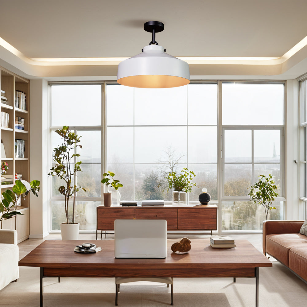 Flexillum Living Room Flush Mount 16" - Sleek Design with Angular Details, Versatile Placement, and Dimmer Switch Compatible - Perfect for Living Room, Ceiling Lamps for Living Room, and Lounge Lights Ceiling