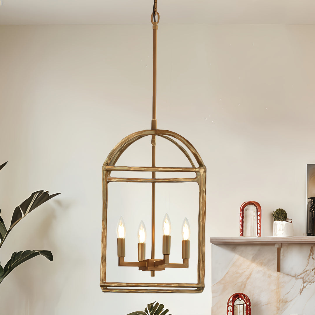 Modern Industrial Forged-Iron Pendant Light - Adjustable Height Hanging Light Fixtures, Suitable for Dining Room And Living Room