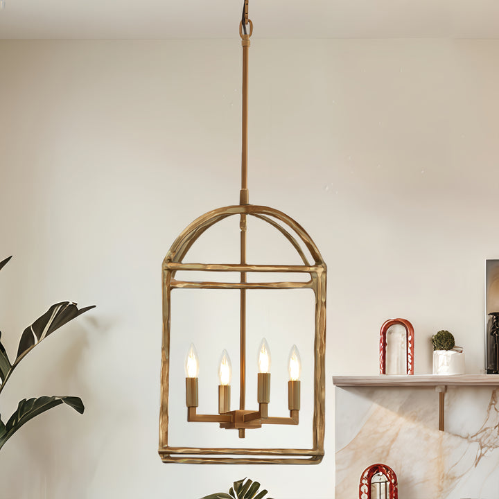 Modern Industrial Forged-Iron Pendant Light - Adjustable Height Hanging Light Fixtures, Suitable for Dining Room And Living Room