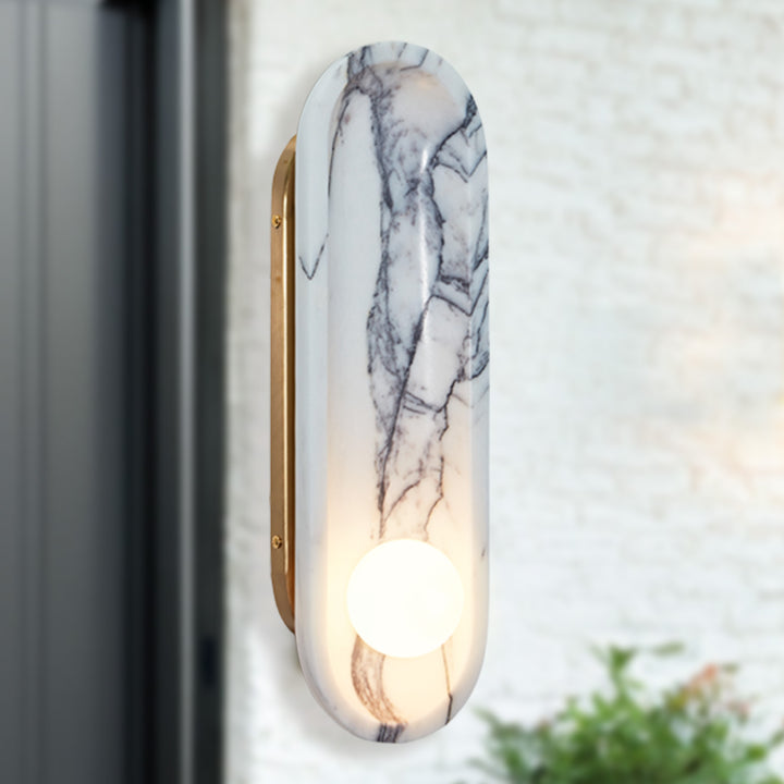 Roxane White Marble Wall Sconce - Elegant Roxane sconce Design with Stunning Finishes - Perfect for Bathroom Sconce and Kitchen Sconce