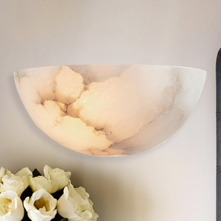 Alabaster Natural Stone Wall Light Sconce - Elegant Natural Stone Lighting for Home Decor - Perfect for Living Room, Kitchen, and Bedroom Wall Lights
