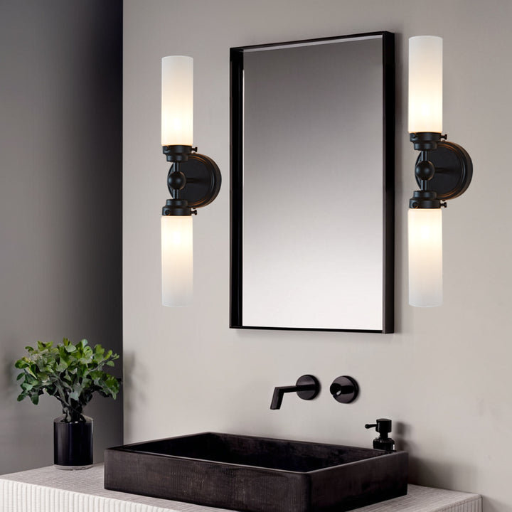 Spherical Steel Sconce - Modern Silhouette with Steel Construction and Spherical Detail - Stylish Bathroom Wall Lights and Contemporary Bathroom Sconces Modern