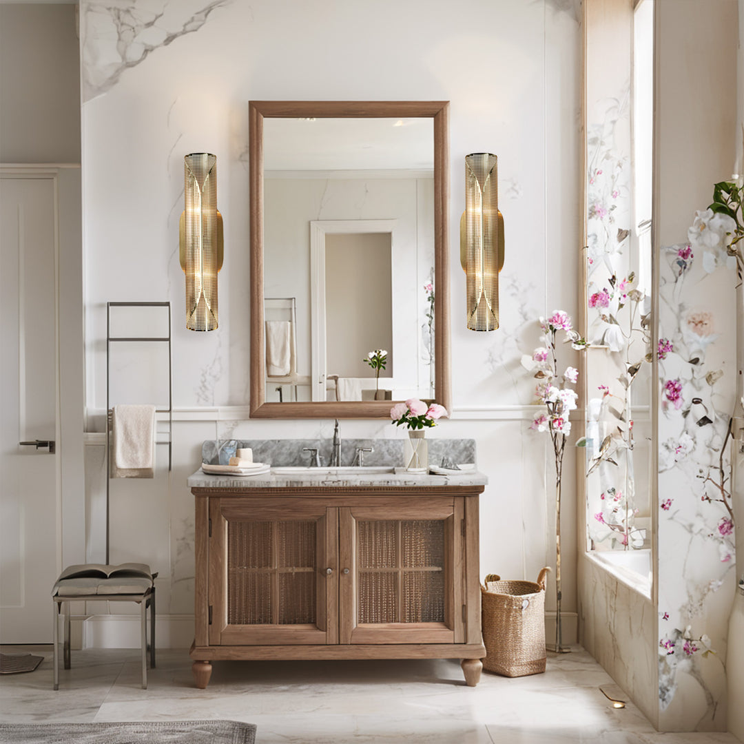 Curl Perforated Sconce 2-Light - Modern Light Fixture for kitchen, Bedroom Wall Sconces